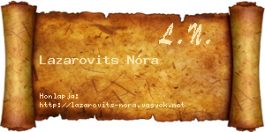 Lazarovits Nóra névjegykártya