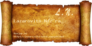 Lazarovits Nóra névjegykártya